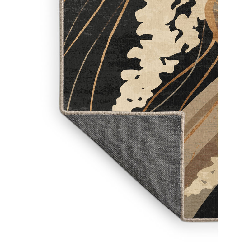 Tapis arc-en-ciel doux moelleux moelleux Art Deco, 3 x 5