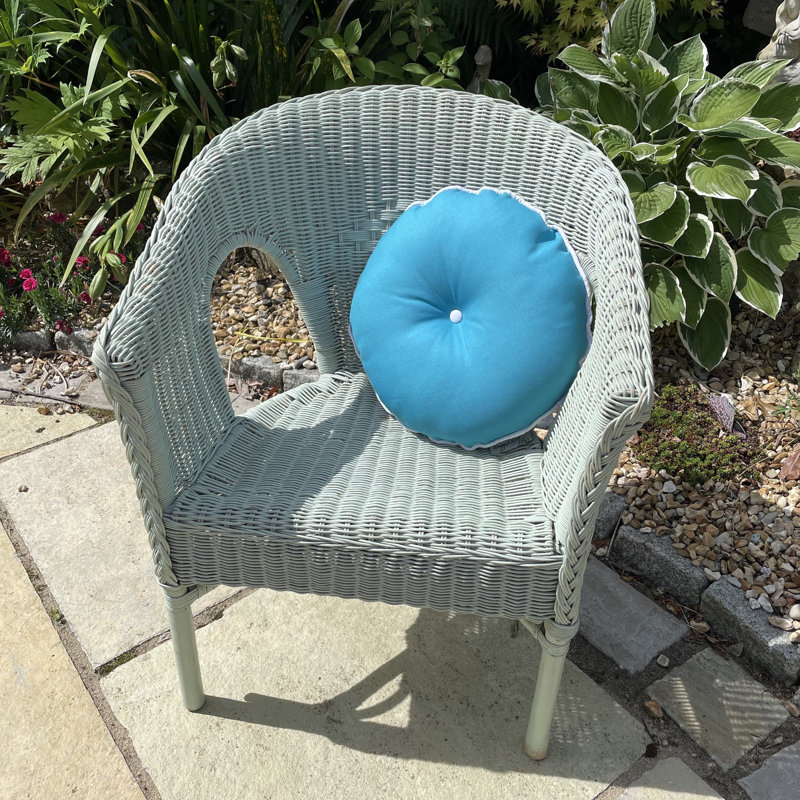 Indoor / Outdoor Grey Circular Cushion, Blue