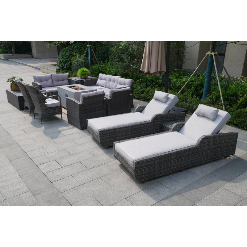 Algird 11 - Person Patio Conversation Set with Cushions