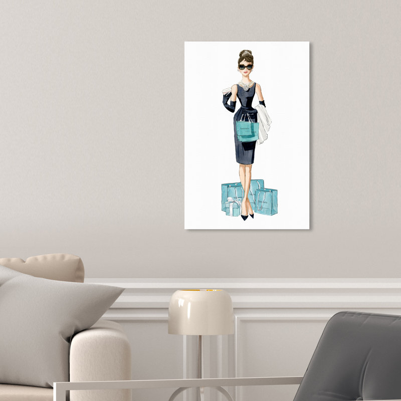 Diamond Breakfast Shopping - Graphic Art on Canvas, 30" H x 20" W, Wrapped Canvas