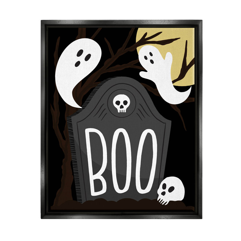 Boo Haunted Night, pierre tombale, art numérique par Hey Bre! Creative Studio, H 21 po x l 17 po x P 1,7 po