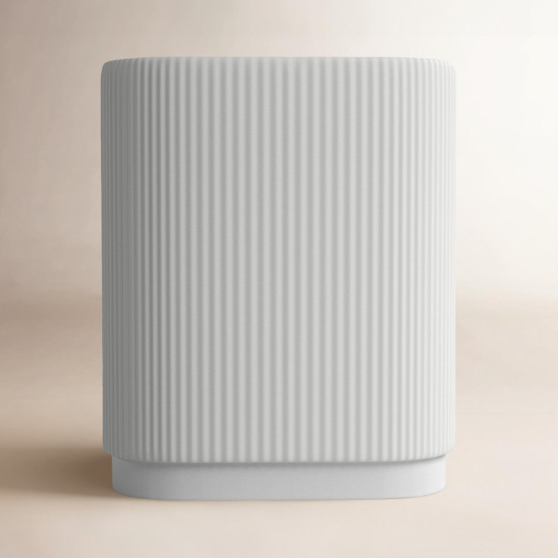 Brix Ceramic Vase, 12" H x 10" W x 5" D, White