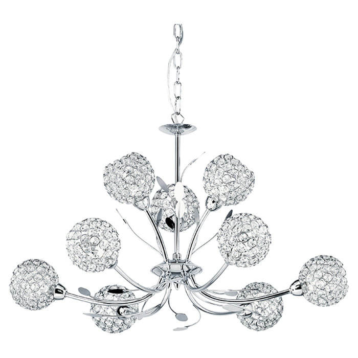 Blackmon 9 - Light Shaded Chandelier, Chrome