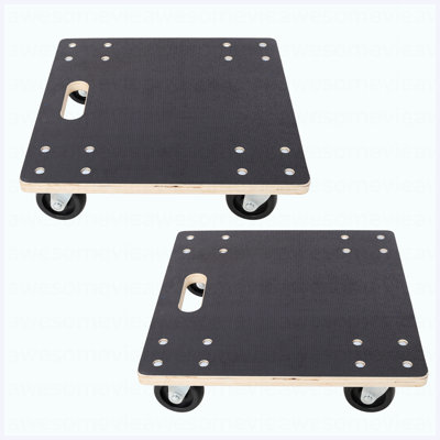 Furniture Moving Wooden Dolly With 4 PP Wheels, 15 Inch, Heavy Duty Rolling Mover Supports Up To 1320 Lbs For Piano, Couch, Fridge, Washing Machine & Large Planters, 2 Pack