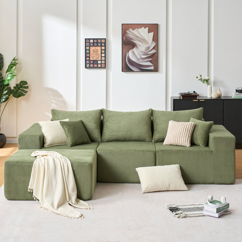 4-Piece Modular L-Shaped Sectional Sofa