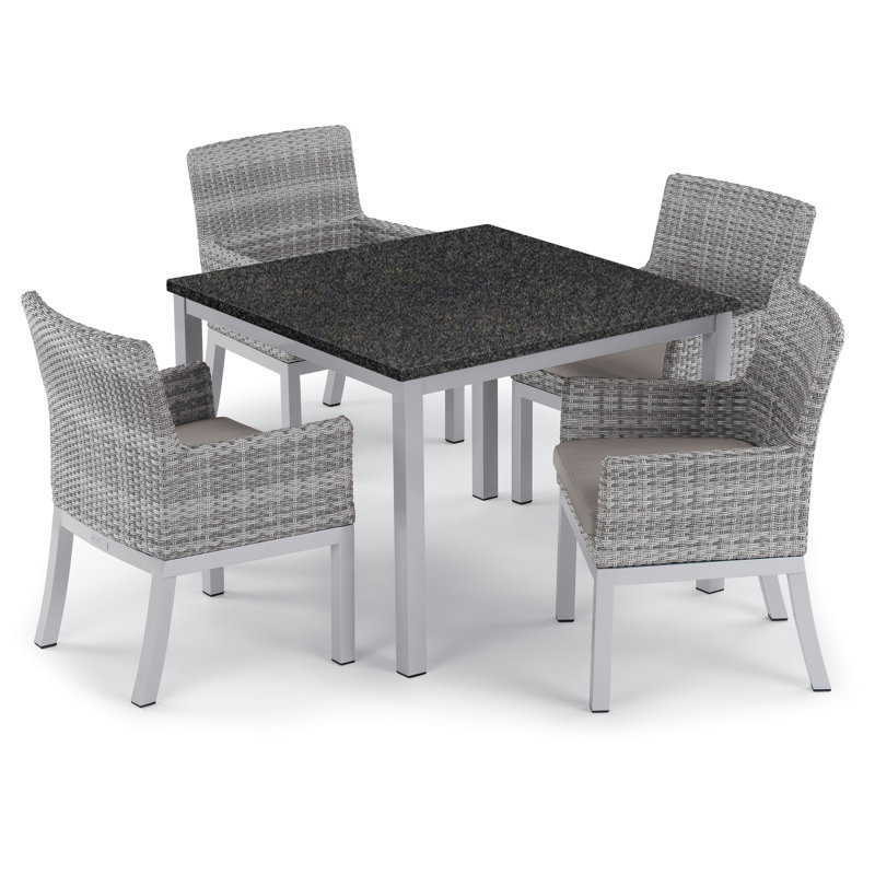 Travira Outdoor Square Dining Table, Flint, Tekwood Natural