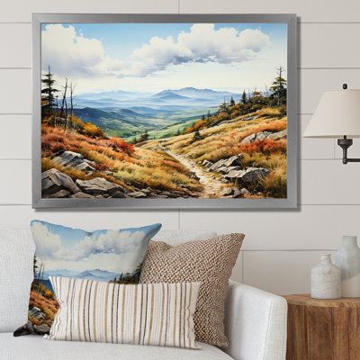 «Beige Blue Mountains Vista Vista», impression d'art mural