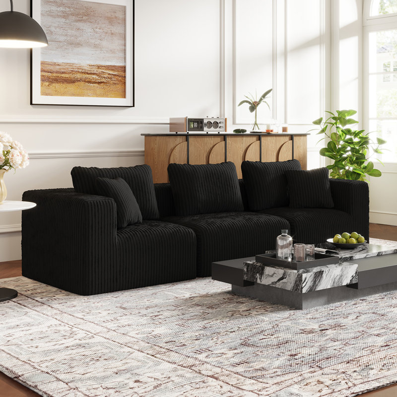 Modern Plush-Upholstered Accent Sofa