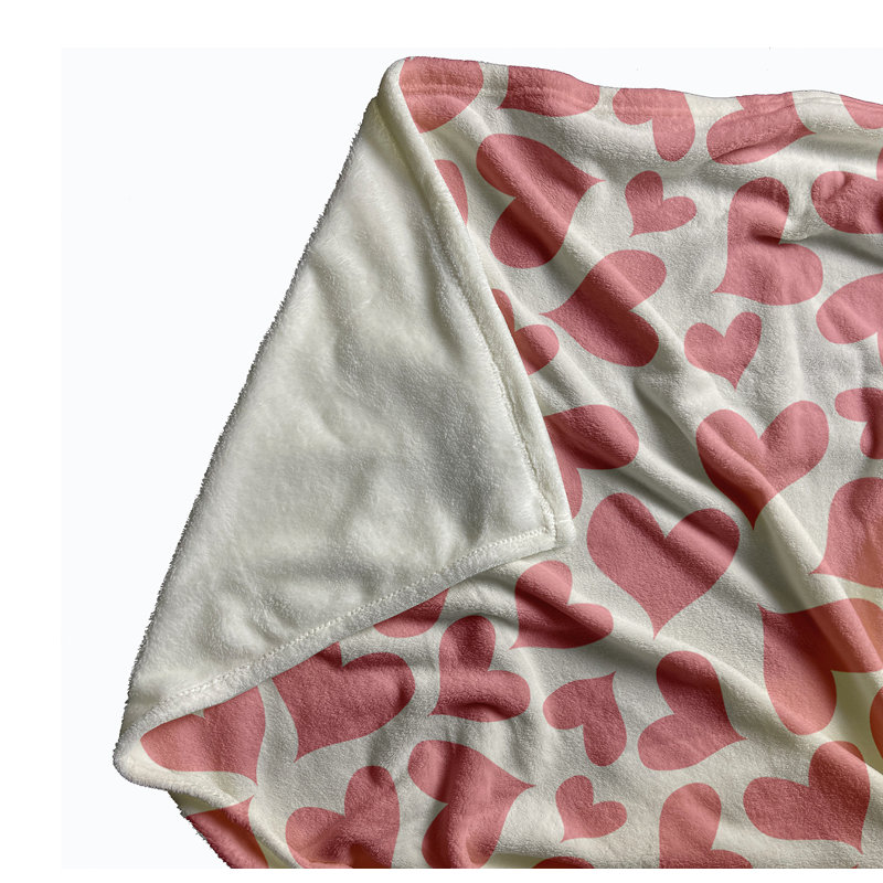 Patterned Hearts Valentine's Day Throw Blanket, 50" W x 60" L, Pink Icing