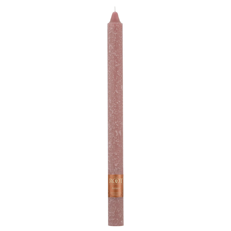 Timberline Arista Dinner Unscented Taper Candle, Dusty Rose, 9" H x 0.88" W x 0.88" D