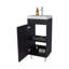 Ensemble de meuble-lavabo de salle de bain, 1 porte, 2 tablettes de rangement, finition wengé-198761240