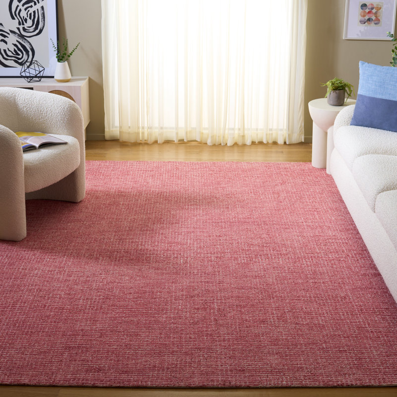 Pine 704 Hand Tufted Wool; Cotton; Latex No Pattern Rug in Red, Rectangle 8' x 10'
