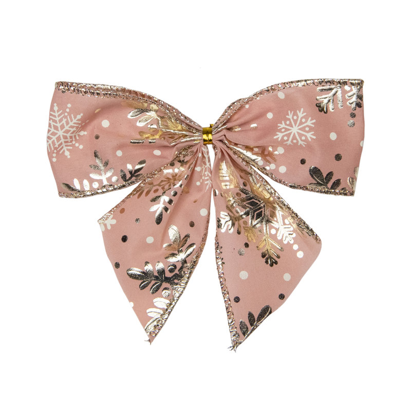 5'' Abstract Fabric Snowflakes Bow