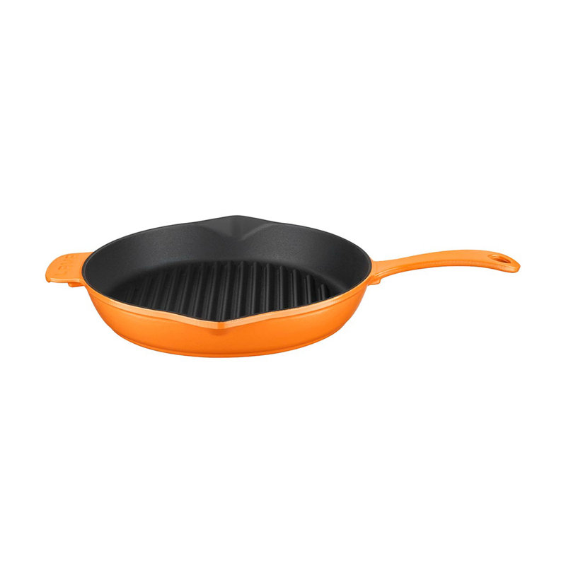 Poêle gril en fonte émaillée Lava 11-Series avec bec verseur rond Lava, Orangé