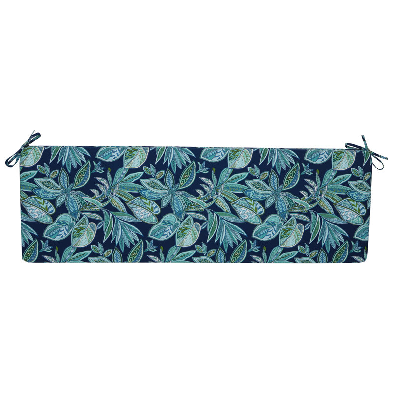 Coussin de banc d'extérieur, Bleu / floral marine Crestwood, L 57 po x P 19 po