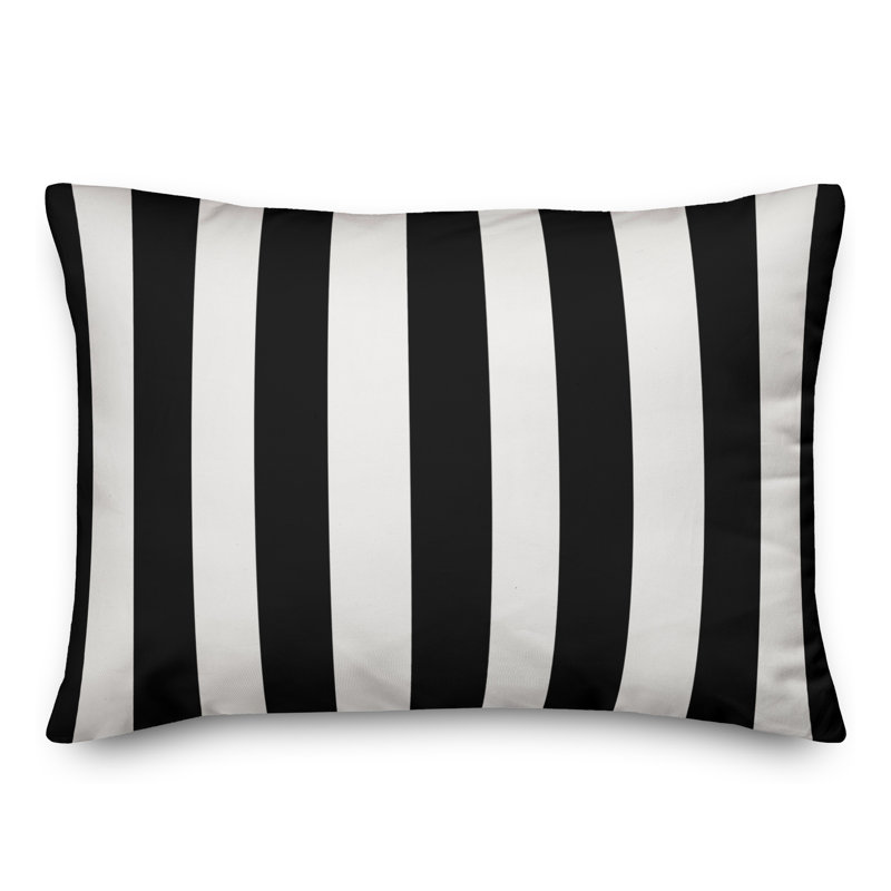 Striped Throw Pillow, Black/White