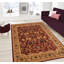 Tapis oriental rouge en laine noué à la main 9 pi x 12 pi Baeten