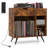 Record Player Stand With Power Outlet, Drawer, Removable Divider Industrial Turntable Display Stand