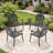 Cast Aluminum Patio Dining Chair Set Of 4 With Weather-Resistant Coating And Comfortable Blue Cushions For Outdoor Use-452097448-452097445