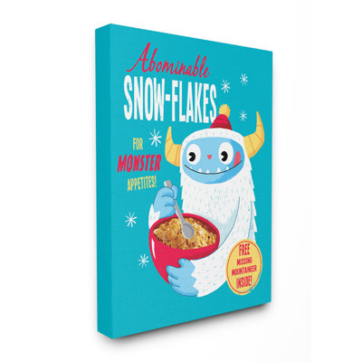 « abominable snow-flocons monster affiche style céréale », impression