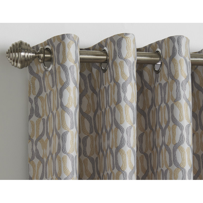 Cloe Semi Sheer Curtain Pair, 168 W x 229 D cm, Ochre