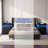 Night Stand with Charging Station LED Nightstand with Storage Drawers Set of 2