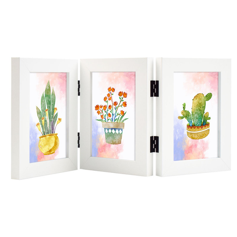 Triple cadre photo pliable, Blanc