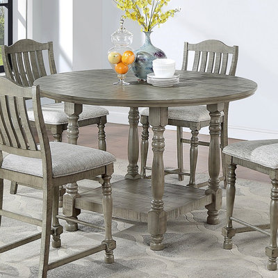 Dining Table Round Dining Table 1Pc Table Only Open Shelf Acacia Veneer Dining Room Furniture