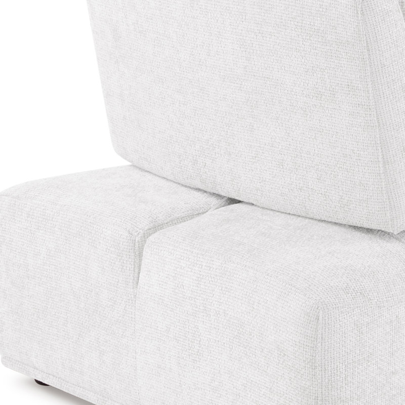 Aukeem 3 - Piece Upholstered Sectional, White Polyester