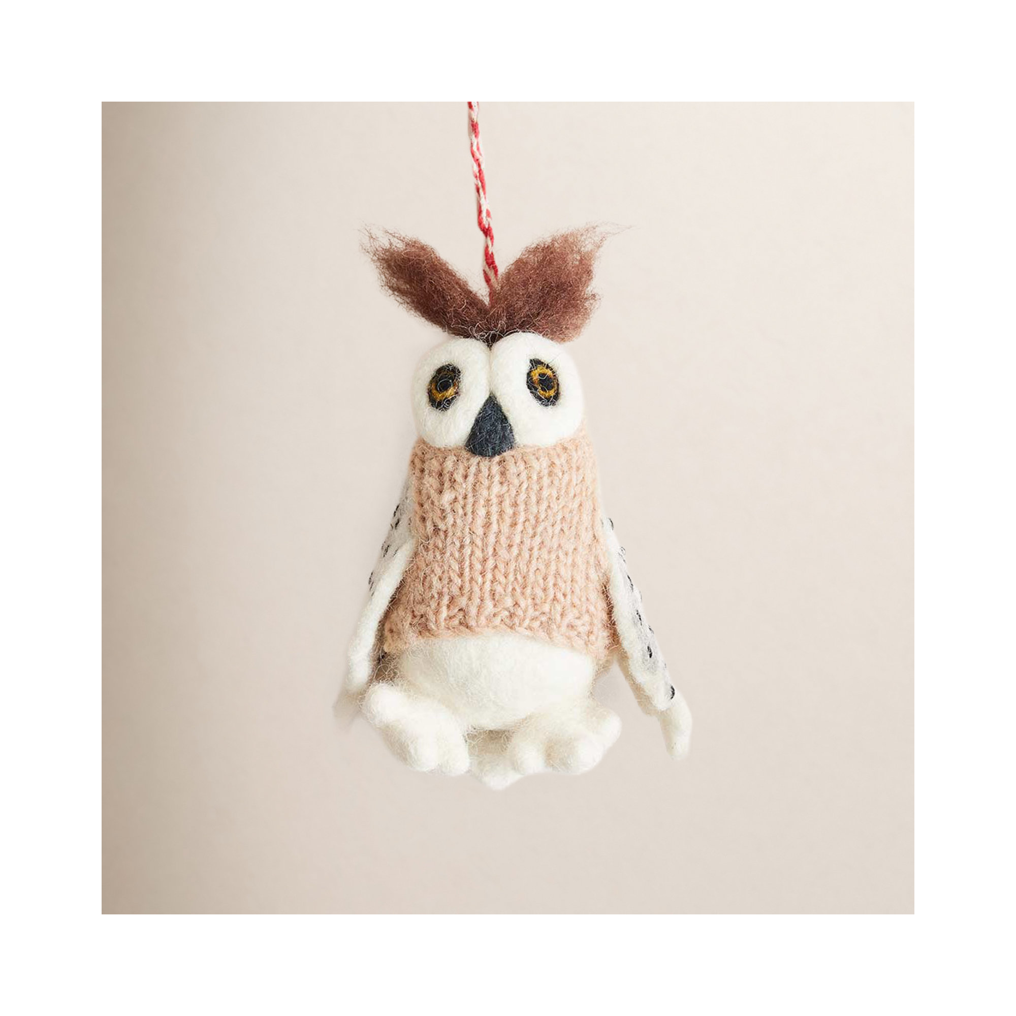 Felted Woodland Animal Ornament - Oliver Owl
