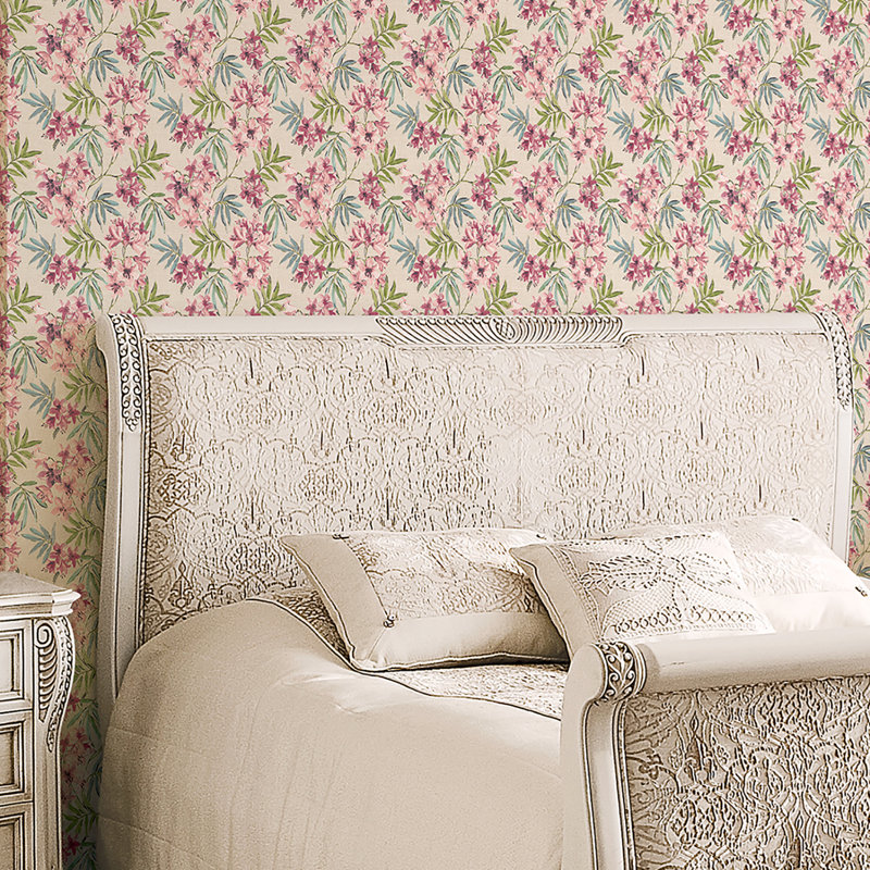 Garretson 1000cm x 52.8cm Satin Wallpaper Roll, Pink