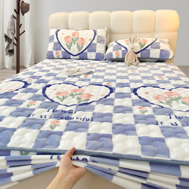 Milk Velvet Flower Fitted Sheet