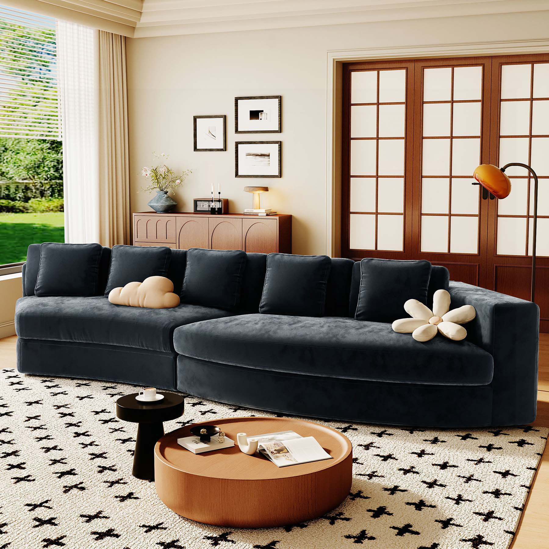 Image showcasing Latitude Run® Pure Foam Modular Sofa Set with Multiple Cushions, 4 ...