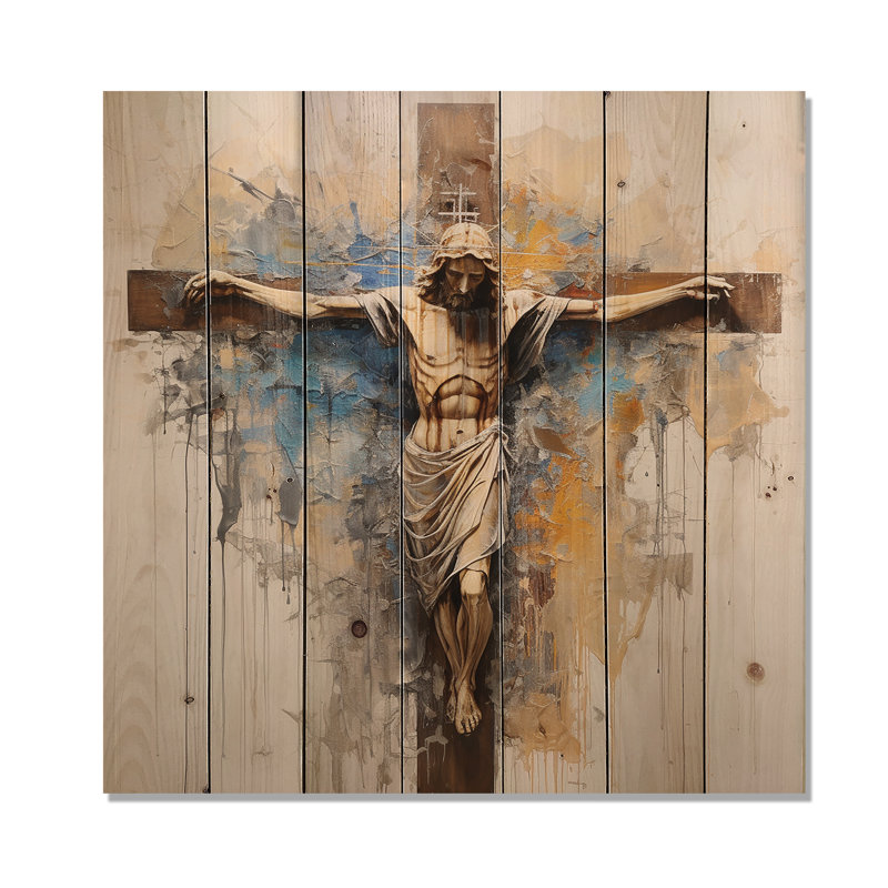 Minimalisme, Jésus, croix, religieuse, H 25 po x l 25 po