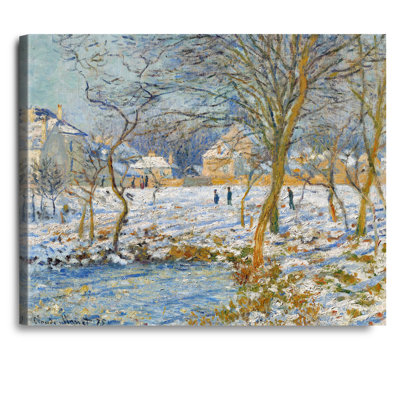 «The Pond, Snow Effect» par Claude Monet, reproductions d'art classiques sur toile, estampe numérique sur toile pour décoration intérieure