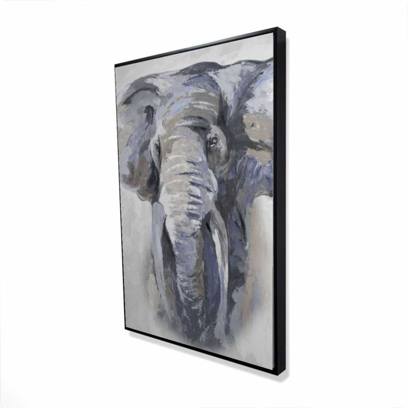 Toile éléphant bleu pastel | Décoration de salon bleu africain