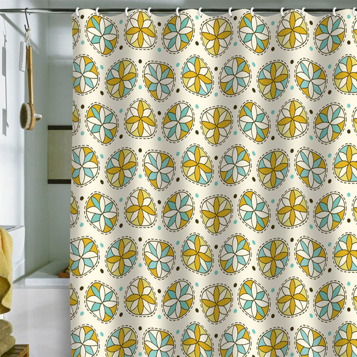Heather Dutton Floral Shower Curtain with Hooks Included