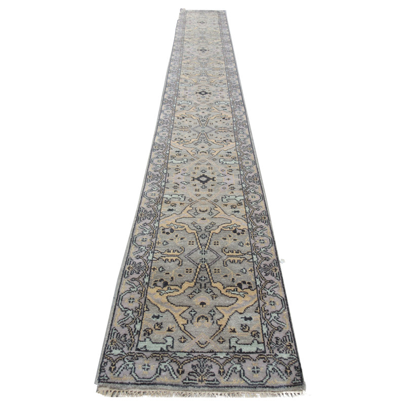 Tapis de couloir 3x20 gris clair Oushak