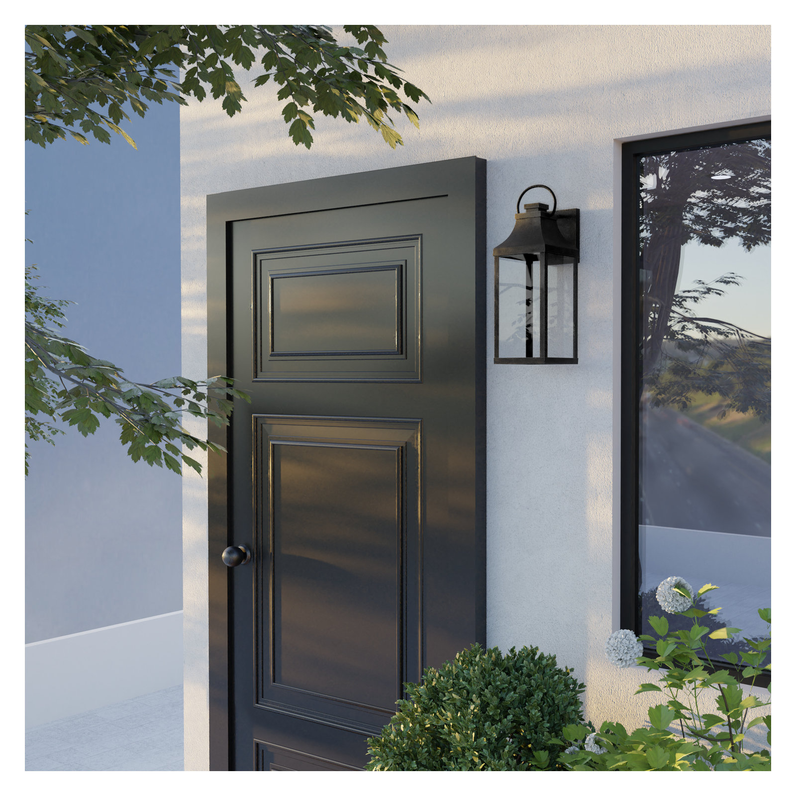 Parker Single Light Outdoor Wall Light, Black