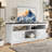 Modern Mid-Century Entertainment Center Media Console Table TV Stand With Power Outlet Storage Cabinets And Open Shelf-608094781