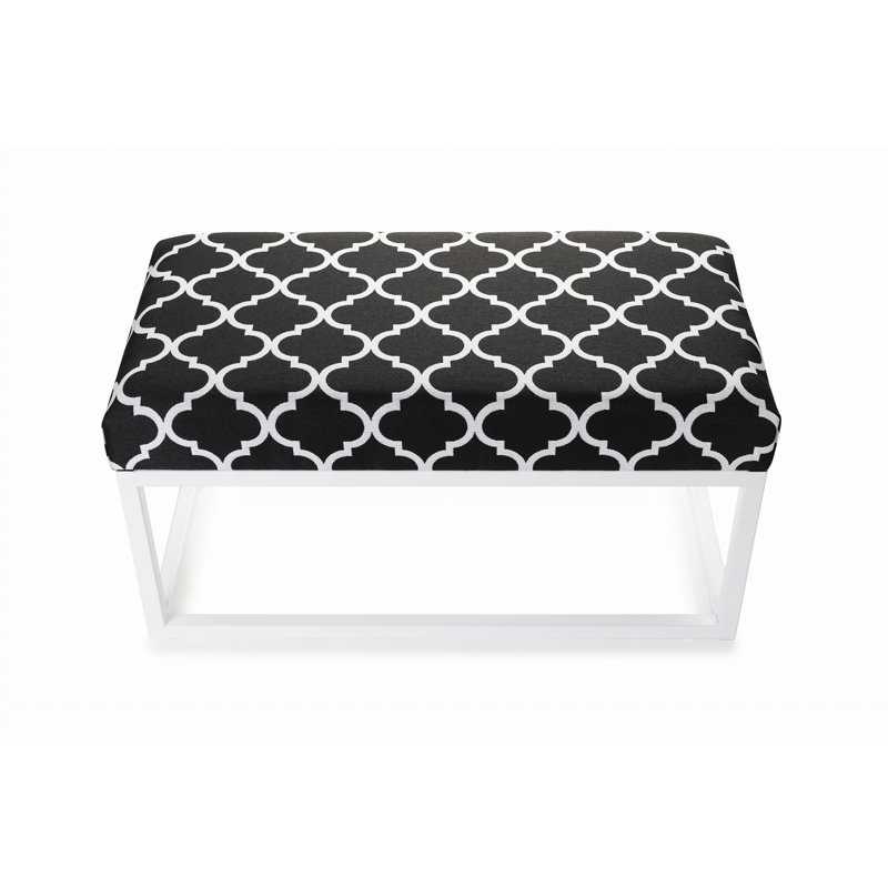 Malad Velvet Upholstered Bench, White, 40 x 100 x 30cm