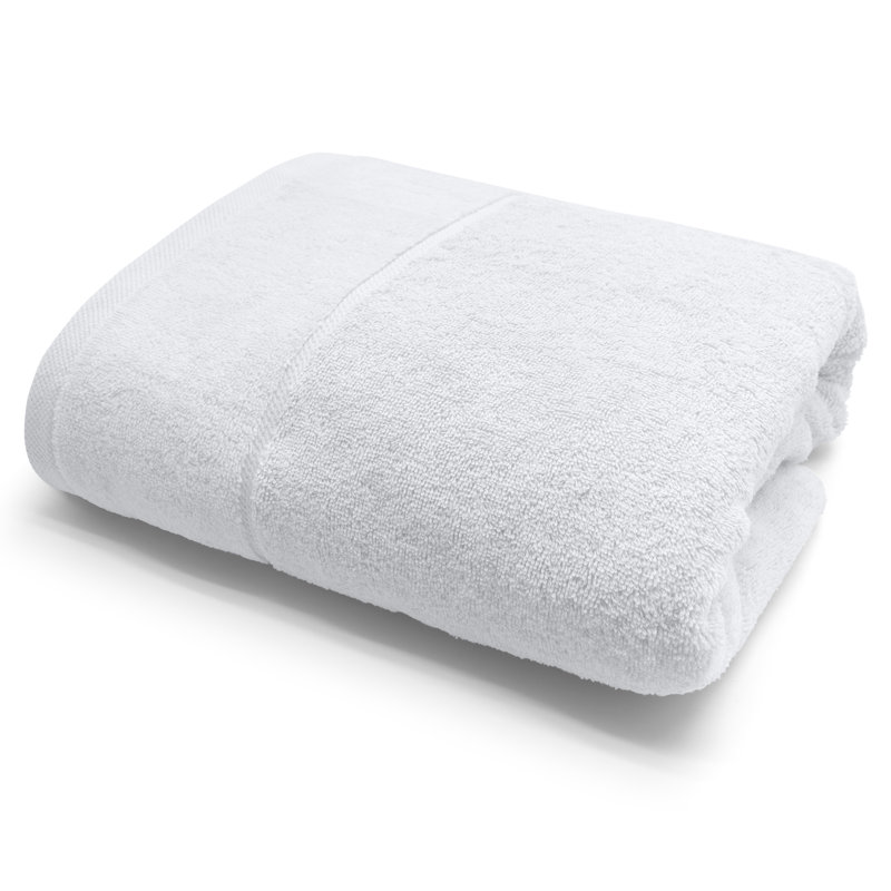 Plush Velour 450gsm Super Absorbent Cotton Bath Towel, White