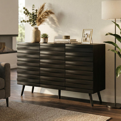Modern 3-Door Geometric Storage Cabinet