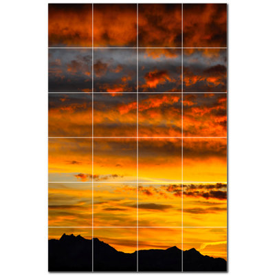 Murale en céramique satinée Sunset Photo 6 po x 6 po