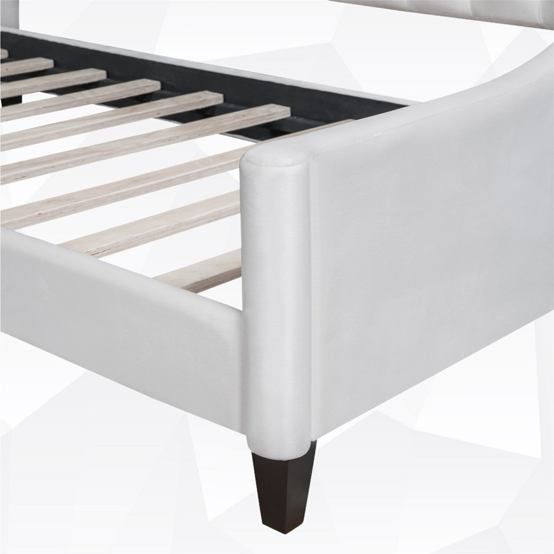 Lit de jour moderne à boutons capitonnés de luxe avec profil attrayant à oreilles, multifonctionnel pour divers espaces de vie et facile à assembler