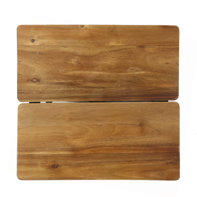 Table de bout en bois d'acacia et en métal