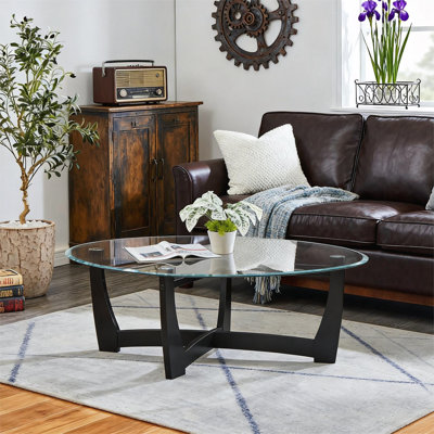 Table basse ovale en verre