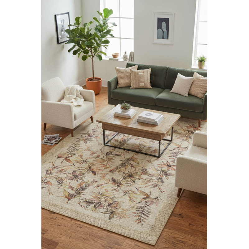 Tapis en chenille moderne Florart, Rectangle 3 pi 10 po x 5 pi 3 po