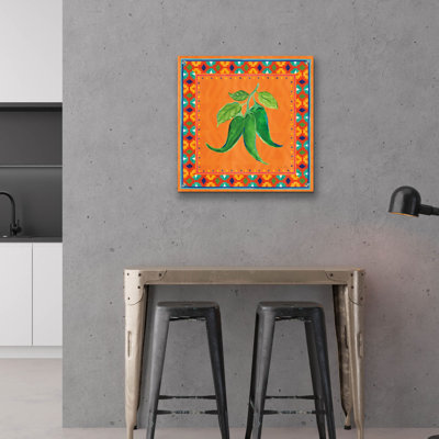  Art mural en verre acrylique, 24 po x 24 po «Manyo Caliente 4» par Farida Zaman
