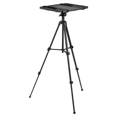 Mount-It! Projector Tripod Stand with Tilting Tray and Harness Straps | Stable on Carpet and Grass